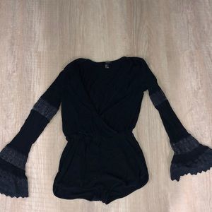 Navy Blue Flared Arm Romper